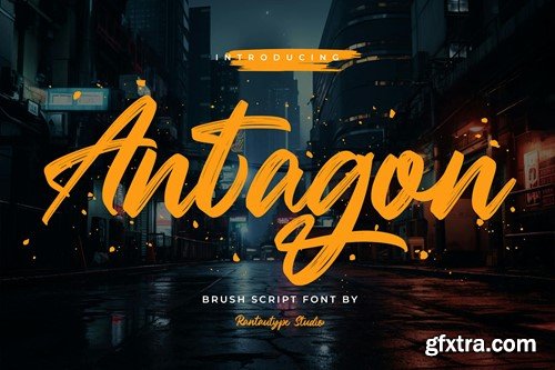 Antagon Brush Script Font B5U9NST