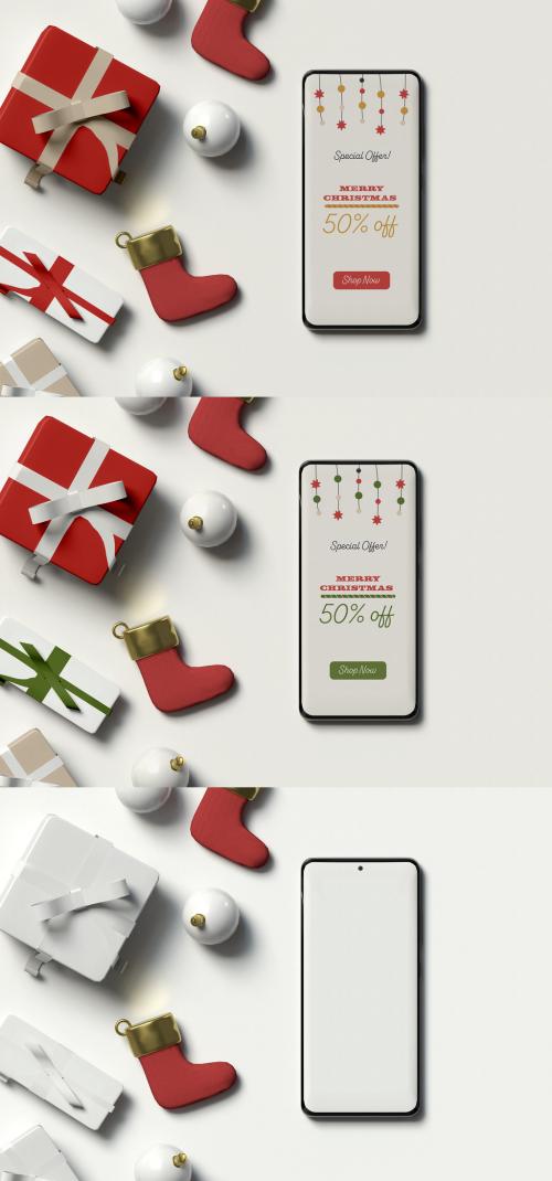 Christmas Smartphone Screen Mockup - 472503790