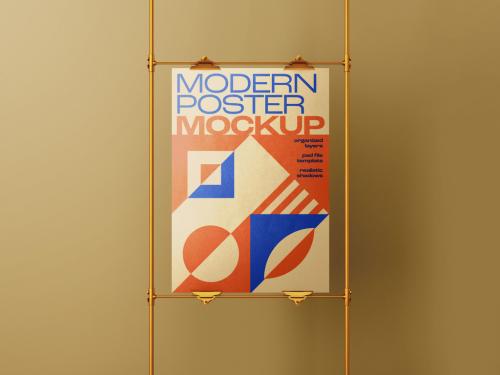 Vertical Poster Mockup with Pin - 472742040