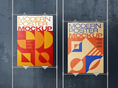 Vertical Poster Mockup with Pin - 472742042