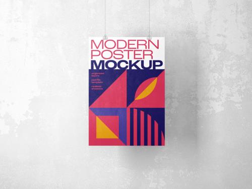 Vertical Poster Mockup with Pin - 472742057