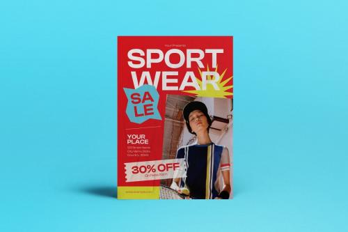 Red Retro Sportwear Sale Flyer Set