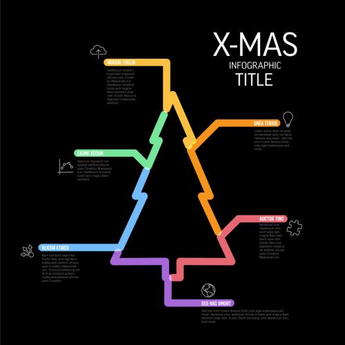 Thick Line Tree Dark Multipurpose Infographic Layout - 472742092