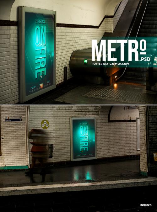 Metro Poster Design Mockup - 472896146