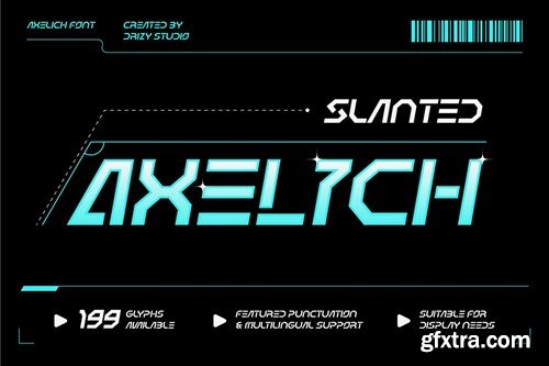 Axelich - Futuristic Display Machine Font 3WDJWZX