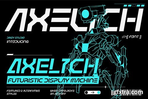 Axelich - Futuristic Display Machine Font 3WDJWZX