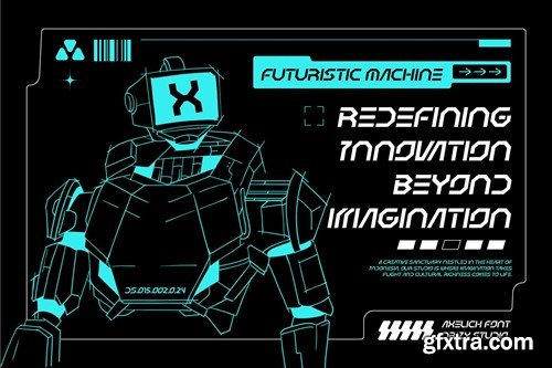 Axelich - Futuristic Display Machine Font 3WDJWZX