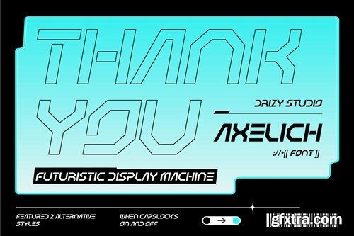 Axelich - Futuristic Display Machine Font 3WDJWZX