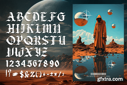 BLEZED Blackletter Gothic Display Font PZ2NKX6