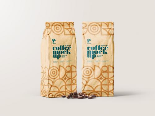 Kraft Coffee Pouch Mockup - 473404049