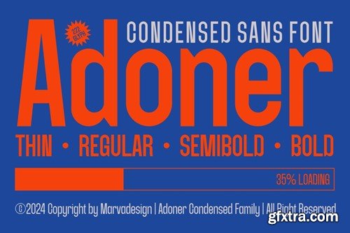 Adoner - A Family Condensed Sans Font TQJ9VD7