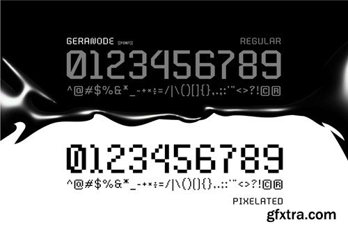 Geranode - Techno Display Pixel Font K53SS2D