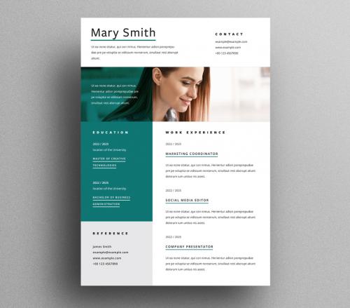 Teal Business Resume Layout - 473404282