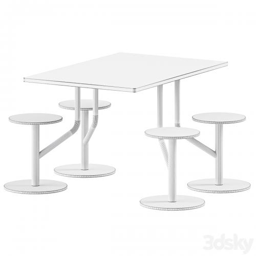 AMBROGIO FOUR table with integrated seats by Belca