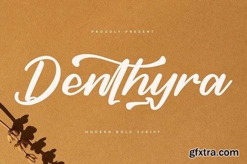 Denthyra Modern Bold Script Font 9ETGUAX