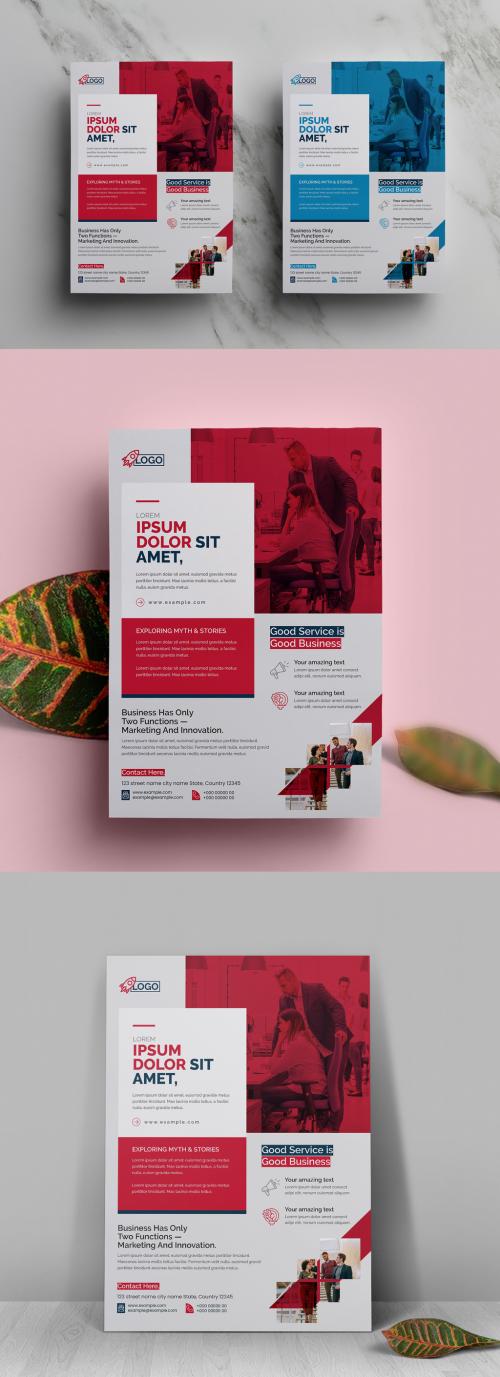 Modern Creative Flyer Template with Red Accents - 473612762