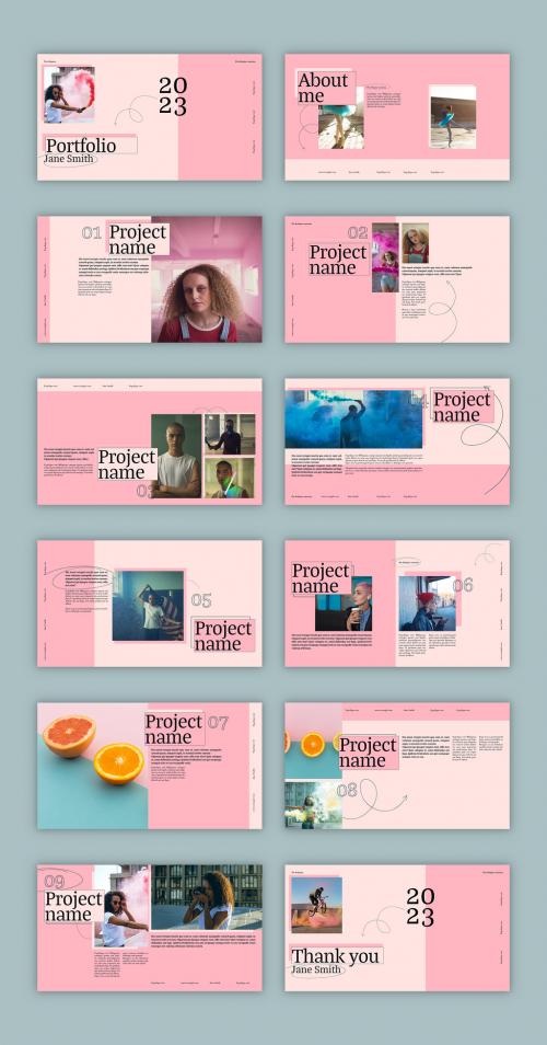 Pink Portfolio Layout - 473613455