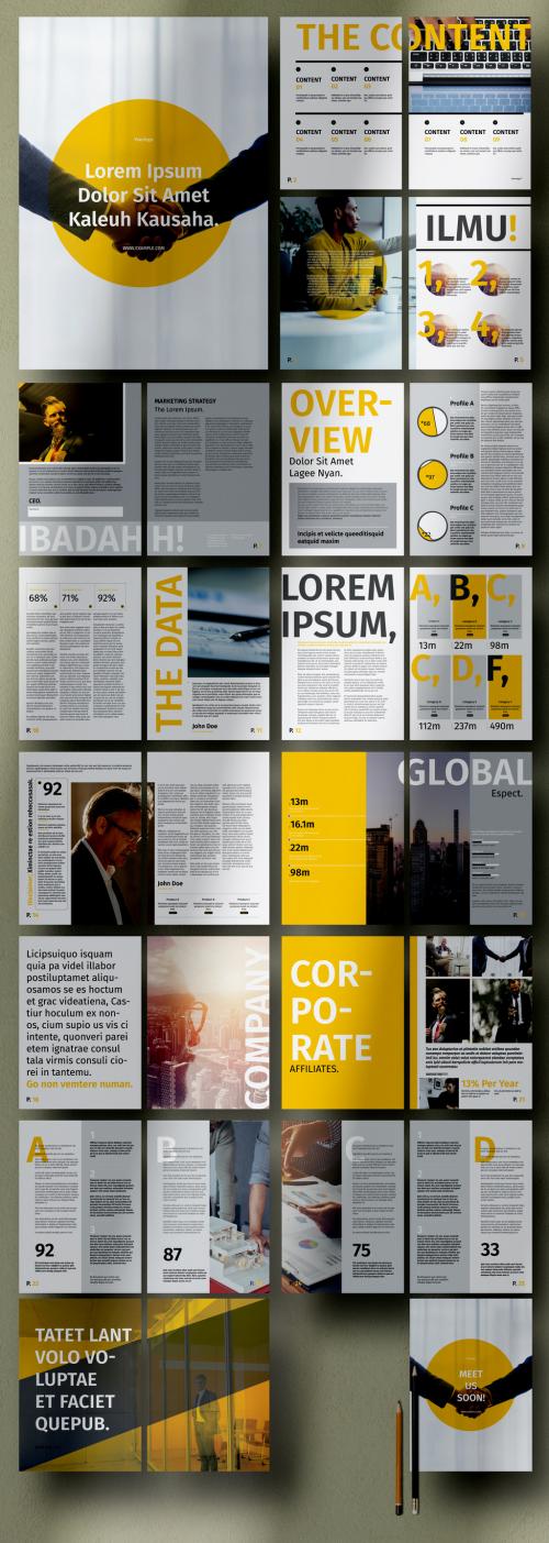 Brochure Layout with Yellow Accents - 473616631