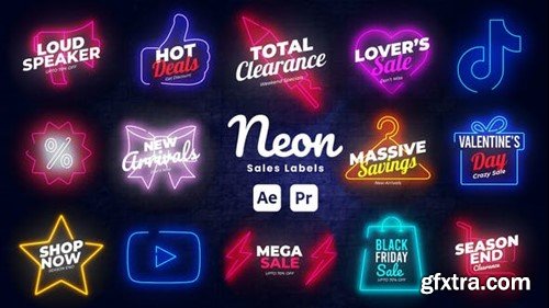 Videohive Neon Sale Labels 51198950