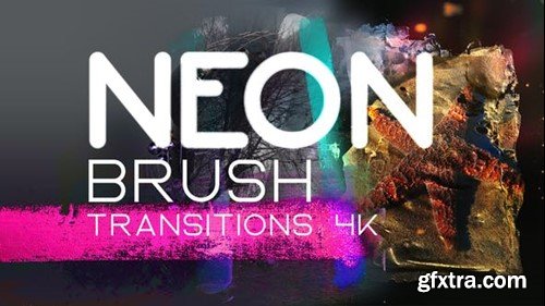 Videohive Neon Brush Transitions 4K 51207612