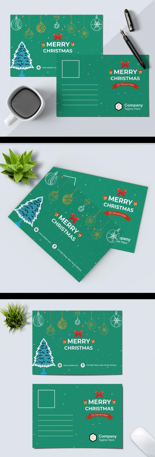 Christmas Post Card Design Layout - 473619879