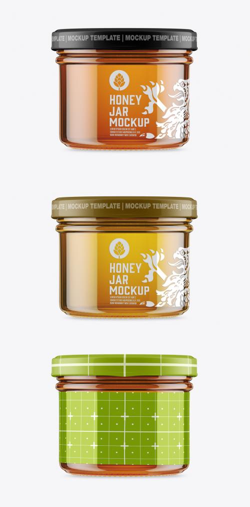 Honey Glass Jar Mockup - 473623091