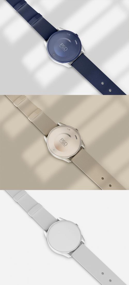 3D Top View of Modern Smartwatch Mockup - 473629706