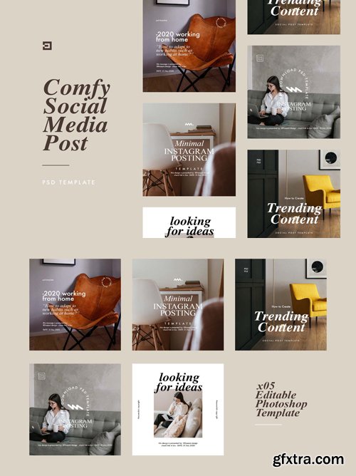 Comfy Social Media Post PSD Templates