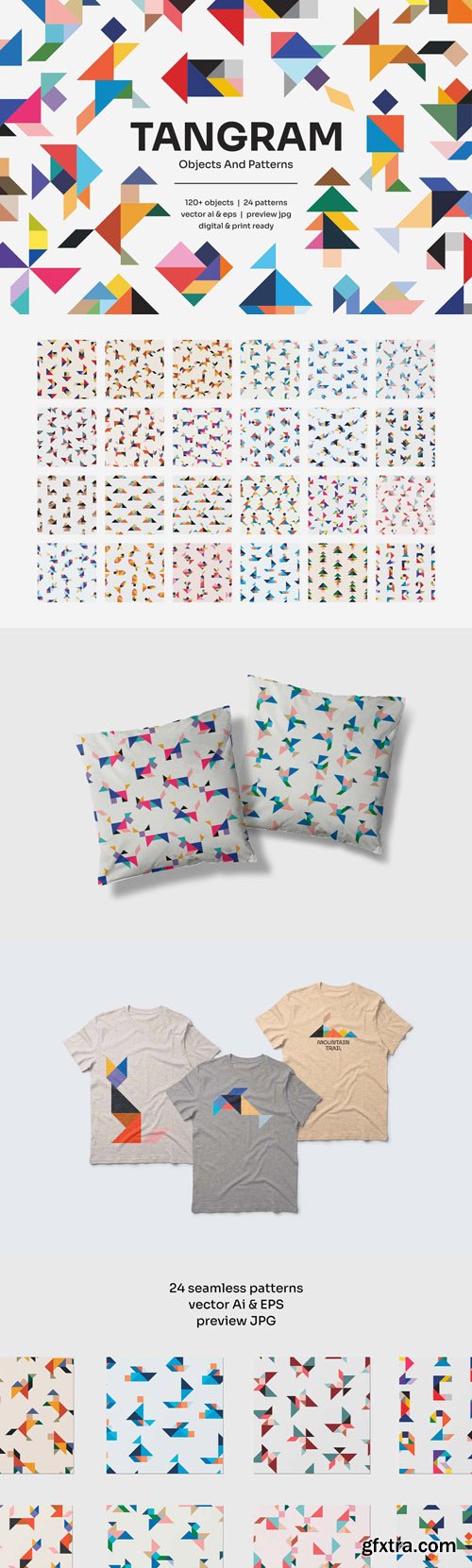 TANGRAM - Objects & Patterns - Vector Design Templates