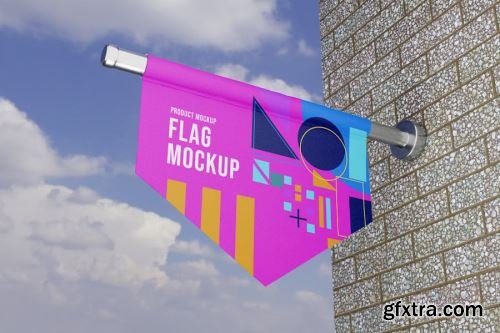 Flag Mockup Collections #6 12xPSD