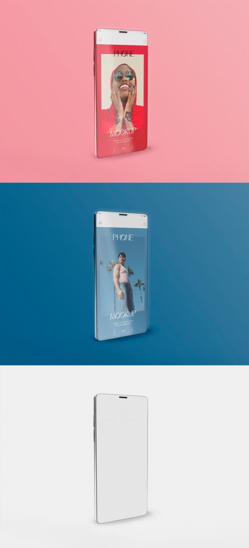 3D Front View of Smartphone Screen Mockup - 473629734