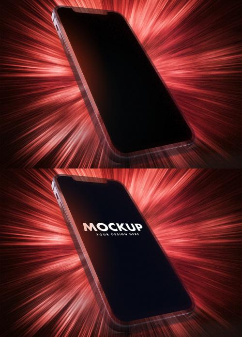 Smartphone Dark Mode-Ov-Red Glow Explosion - 473629980