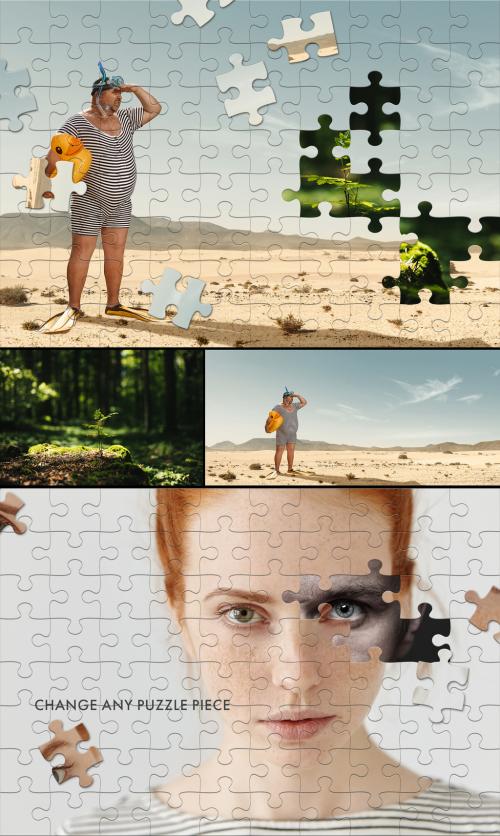 Puzzle photo Effect template - 473645232