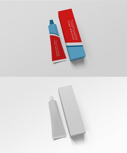 Cosmetic Tube with Box Mockup - 473645829