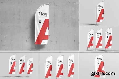 Flag Mockup Collections #1 11xPSD