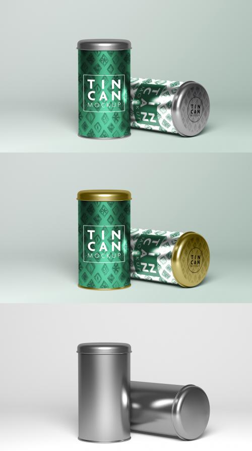 Two Metal Tin Cans Mockup - 473847206