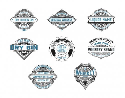 Set of 8 Vintage Logos and Badges - 473847529