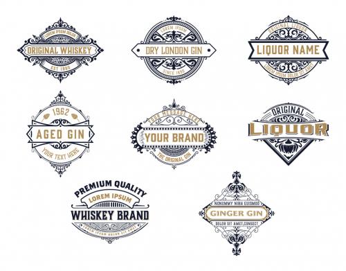 Set of 8 Vintage Logos and Badges - 473847541