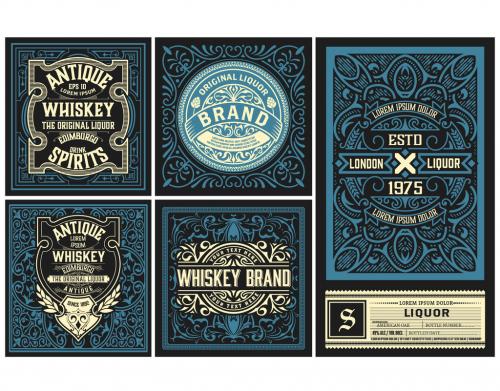 Set of 5 Vintage Labels for Packing - 473847548