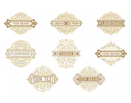 Set of 8 Vintage Logos and Badges - 473847550