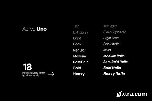 Active Uno - Modern Sans-Serif Font Family FRF9SWR