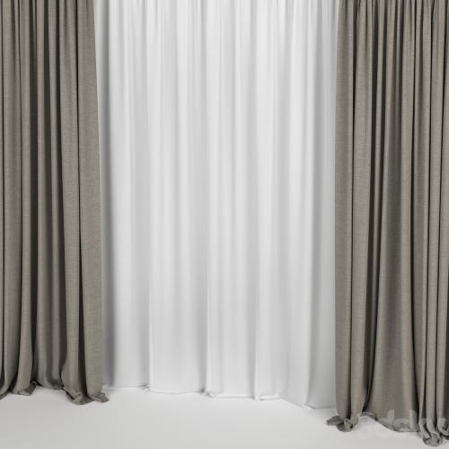 Curtains with tulle