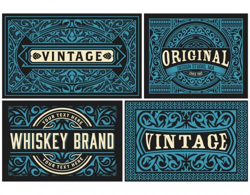 Set of 4 Vintage Labels for Packing - 474092440