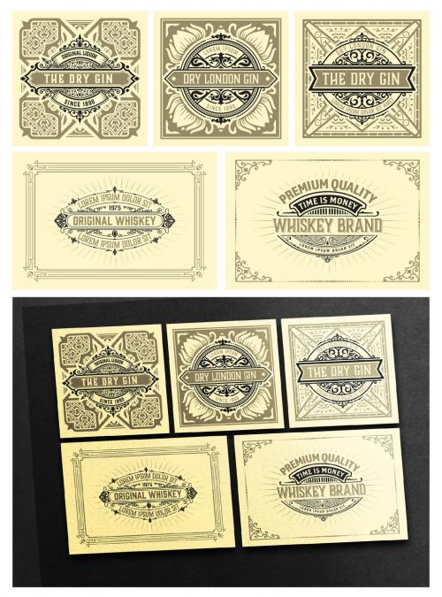 Set of 5 Vintage Labels for Packing - 474092463