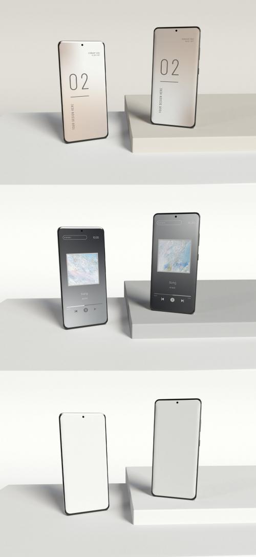 Two Screen Smartphones Mockup - 474281532