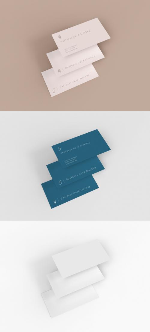 Three Business Cards Mockup - 474281544