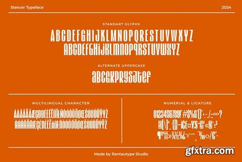 Slancer Condensed Typeface YWUZK2H