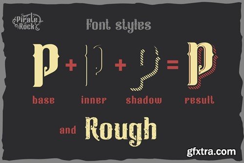 Pirate rock - vintage layered font 6AY6LK3