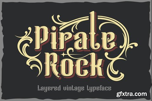 Pirate rock - vintage layered font 6AY6LK3