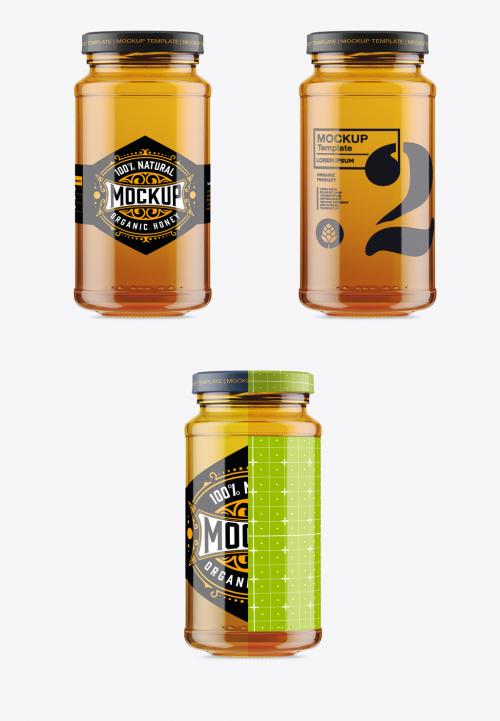 Honey Glass Jar Mockup - 474803624